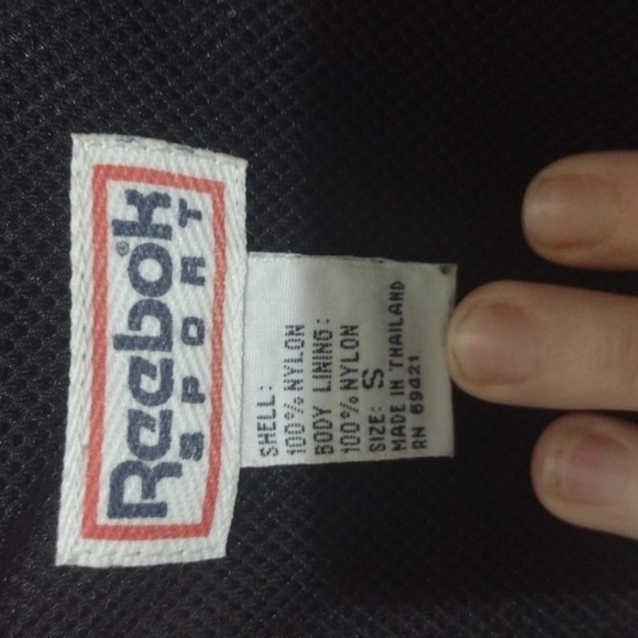 Vintage Reebok Windbreaker Jacket size small Blue Black Retro 80s 90s Athletic - Picture 11 of 12